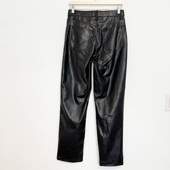 Abercrombie Faux Leather 90s Straight Leg Pants‎ in Black Contemporary Size 29 - Picture 9 of 10